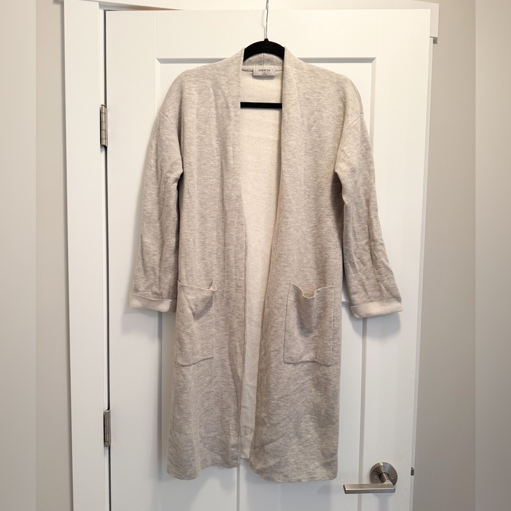 Babaton Light Gray Open Front Cardigan
